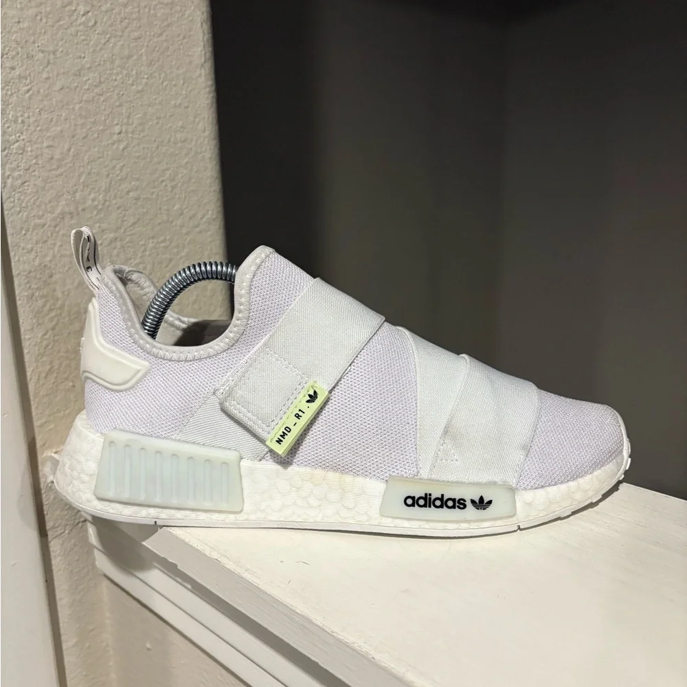 Size 9 - adidas NMD_R1 White Almost Lime W Women Sneakers GW5699 - Picture 5 of 9